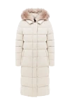 Moorer White women's down jacket with fur - 88% polyamide, 12 polyurethane, fluff. zipper. Country of manufacture: Italy. Care: specialized cleaning - photo 1