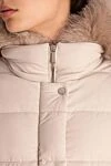 Moorer White women's down jacket with fur - 88% polyamide, 12 polyurethane, fluff. zipper. Country of manufacture: Italy. Care: specialized cleaning - photo 5