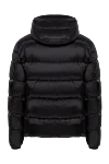 Black polyamide down jacket for men Moorer - Decor: horizontal stitches, hood. Pockets: two side pockets. Insulation: 100% down. Fastening: zipper, buttons. Composition: 100% polyamide. Country of manufacture: Italy. Care: specialized cleaning - photo 6