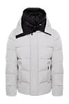 Moorer Gray polyamide down jacket for men - Optional: hood. Pockets: two side pockets, two inner pockets. Insulation: 100% down. Fastening: zipper, buttons. Composition: 100% polyamide. Country of manufacture: Italy. Care: specialized cleaning - photo 1