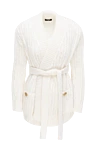 Balmain White cardigan for women - Fastener: belt. textured knitwear, gold-plated buttons. 60% mohair, 19% viscose, 16% polyamide, 5% polyester. Country of manufacture: Italy. Care: specialized cleaning - photo 1