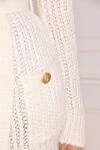 Balmain White cardigan for women - Fastener: belt. textured knitwear, gold-plated buttons. 60% mohair, 19% viscose, 16% polyamide, 5% polyester. Country of manufacture: Italy. Care: specialized cleaning - photo 5