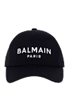 Balmain Men's black cotton cap - logo. 100% cotton. Country of manufacture: Italy. Care: specialized cleaning - photo 1