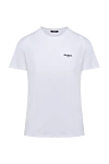 Balmain White cotton T-shirt for men - logo. 100% cotton. Country of manufacture: Italy. Care: specialized cleaning - photo 1