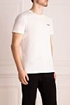 Balmain White cotton T-shirt for men - logo. 100% cotton. Country of manufacture: Italy. Care: specialized cleaning - photo 3