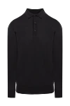 Loro Piana Polo with long sleeves made of wool black for men - Long sleeve. 100% wool. Buttons. Country of manufacture: Italy. Care: specialized cleaning - photo 1