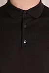 Loro Piana Polo with long sleeves made of wool black for men - Long sleeve. 100% wool. Buttons. Country of manufacture: Italy. Care: specialized cleaning - photo 5