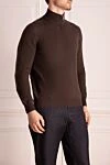 Enrico Mandelli Cashmere tee for men brown - 100% cashmere. Closure: zipper. Country of manufacture: Italy. Care: specialized cleaning - photo 3