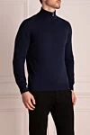 Enrico Mandelli Cashmere tee for men blue - 100% cashmere. Closure: zipper. Country of manufacture: Italy. Care: specialized cleaning - photo 3