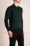 Enrico Mandelli Polo with long sleeves made of wool for men green - 100% wool. Closure: zipper. Country of manufacture: Italy. Care: specialized cleaning - photo 3