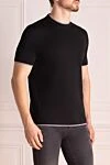 Brunello Cucinelli Футболка из хлопка черная мужская - 100% хлопок. Страна производитель: Италия. Уход: специализированная чистка - фото 3