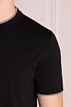 Brunello Cucinelli Футболка из хлопка черная мужская - 100% хлопок. Страна производитель: Италия. Уход: специализированная чистка - фото 5