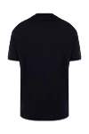 Blue cotton T-shirt for men Brunello Cucinelli - contrasting border on the collar, logo. 100% cotton. Country of manufacture: Italy. Care: specialized cleaning - photo 6