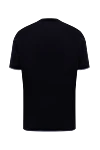 Blue cotton T-shirt for men Brunello Cucinelli - contrasting border on the collar, logo. 100% cotton. Country of manufacture: Italy. Care: specialized cleaning - photo 6