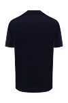 Blue cotton T-shirt for men Brunello Cucinelli - contrasting border on the collar, logo. 100% cotton. Country of manufacture: Italy. Care: specialized cleaning - photo 6