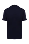 Blue cotton T-shirt for men Brunello Cucinelli - contrasting border on the collar. 100% cotton. Country of manufacture: Italy. Care: specialized cleaning - photo 6