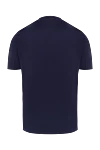 Blue cotton T-shirt for men Brunello Cucinelli - contrasting border on the collar, logo. 100% cotton. Country of manufacture: Italy. Care: specialized cleaning - photo 6
