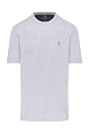 Brunello Cucinelli Gray cotton T-shirt for men - logo, melange. 100% cotton. Country of manufacture: Italy. Care: specialized cleaning - photo 1