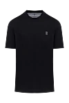 Brunello Cucinelli Black cotton T-shirt for men - logo. 100% cotton. Country of manufacture: Italy. Care: specialized cleaning - photo 1