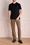 Black cotton T-shirt for men Brunello Cucinelli - logo. 100% cotton. Country of manufacture: Italy. Care: specialized cleaning - photo 2