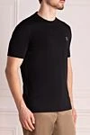 Brunello Cucinelli Black cotton T-shirt for men - logo. 100% cotton. Country of manufacture: Italy. Care: specialized cleaning - photo 3