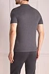 Gray cotton T-shirt for men Brunello Cucinelli - contrasting border on the collar, logo. 100% cotton. Country of manufacture: Italy. Care: specialized cleaning - photo 4