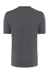 Gray cotton T-shirt for men Brunello Cucinelli - contrasting border on the collar, logo. 100% cotton. Country of manufacture: Italy. Care: specialized cleaning - photo 6