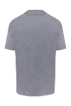 Brunello Cucinelli Gray cotton T-shirt for men - contrasting border on the collar, melange. 100% cotton. Country of manufacture: Italy. Care: specialized cleaning - photo 5