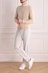 Sports pants for men made of cotton and polyamide gray Brunello Cucinelli - 94% cotton, 6% polyamide. Closure: Drawstring. Two side pockets, two back pockets. Country of manufacture: Italy. Care: specialized cleaning - photo 2