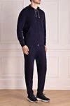 Brunello Cucinelli Sports suit for men made of cotton and polyamide blue - Hood. 93% cotton, 7% polyamide. Closure: Drawstring, zipper. Four side pockets. Country of manufacture: Italy. Care: specialized cleaning - photo 3