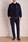 Sports suit for men made of cotton blue Brunello Cucinelli - Hood. 100% cotton. Closure: Drawstring, zipper. Four side pockets. Country of manufacture: Italy. Care: specialized cleaning - photo 2
