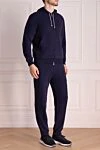 Brunello Cucinelli Sports suit for men made of cotton blue - Hood. 100% cotton. Closure: Drawstring, zipper. Four side pockets. Country of manufacture: Italy. Care: specialized cleaning - photo 3