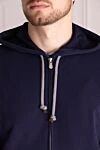 Brunello Cucinelli Sports suit for men made of cotton blue - Hood. 100% cotton. Closure: Drawstring, zipper. Four side pockets. Country of manufacture: Italy. Care: specialized cleaning - photo 5