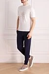 Sports pants for men made of cotton blue Brunello Cucinelli - 100% cotton. Closure: Drawstring. Two side pockets, two back pockets. Country of manufacture: Italy. Care: specialized cleaning - photo 2