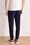 Sports pants for men made of cotton blue Brunello Cucinelli - 100% cotton. Closure: Drawstring. Two side pockets, two back pockets. Country of manufacture: Italy. Care: specialized cleaning - photo 4