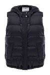 Brunello Cucinelli Жилет із нейлону пуховий чорний жіночий - капюшон. 100% нейлон. блискавка, куліска. дві бічні кишені на кнопках. Утеплювач: пух. Країна виробник: Італія. Догляд: спеціалізоване чищення - фото 1