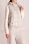Brunello Cucinelli Жилет из нейлона пуховый серый женский - капюшон . 100% нейлон. молния, кулиска. два боковых кармана на кнопках. Утеплитель: пух. Страна производитель: Италия. Уход: специализированная чистка - фото 3