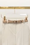 Brunello Cucinelli Women's white trousers with pockets - two side pockets, two back pockets. cotton, elastane. zipper, button. Country of manufacture: Italy. Care: specialized cleaning - photo 9