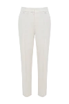 Brunello Cucinelli Women's white trousers with pockets - two side pockets, two back pockets. cotton, elastane. zipper, button. Country of manufacture: Italy. Care: specialized cleaning - photo 1