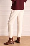 Women's white trousers with pockets Brunello Cucinelli - two side pockets, two back pockets. cotton, elastane. zipper, button. Country of manufacture: Italy. Care: specialized cleaning - photo 4