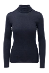 Brunello Cucinelli Golf blue for women - 51% cashmere, 22% silk, 20% polyamide, 7% polyester. Country of manufacture: Italy. Care: specialized cleaning - photo 1