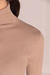 Brunello Cucinelli Гольф бежевый женский - 51% кашемир, 22% шелк, 20% полиамид, 7% полиэстер. Страна производитель: Италия. Уход: специализированная чистка - фото 5