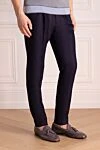 Brunello Cucinelli Blue woolen pants for men - 100% wool. button, zipper, drawstring. Country of manufacture: Italy. Care: specialized cleaning - photo 3