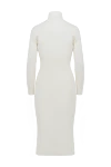 White viscose and polymer dress for women P.A.R.O.S.H. - striped texture, high neck. 82% viscose, 18% polymer. Country of manufacture: Italy. Care: specialized cleaning - photo 6