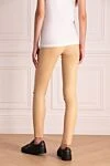 Women's leather elastic beige leggings Max&Moi - 100% leather. elastic belt. Country of manufacture: Italy. Care: specialized cleaning - photo 4