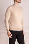 Loro Piana Cashmere tee for men beige - 100% cashmere. Closure: zipper. Country of manufacture: Italy. Care: specialized cleaning - photo 3