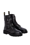 Doucal`s Black leather boots for women - 100% genuine leather. Features: fur trim. zipper. Country of manufacture: Italy. Care: specialized cleaning - photo 3