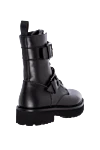 Black leather boots for women Doucal`s - 100% genuine leather. Features: fur trim. zipper. Country of manufacture: Italy. Care: specialized cleaning - photo 4