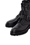 Doucal`s Black leather boots for women - 100% genuine leather. Features: fur trim. zipper. Country of manufacture: Italy. Care: specialized cleaning - photo 5