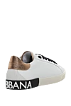 Women's leather sneakers with black laces and logo in white Dolce & Gabbana - Decoration: logo on the tongue, logo on the sole. leather. lacing. Country of manufacture: Italy. Care: specialized cleaning - photo 4